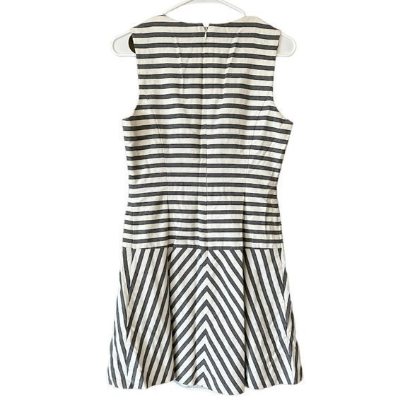 Theory Gray and White Striped Dropped Waist Tank Dress Womens 8 - Picture 2 of 3